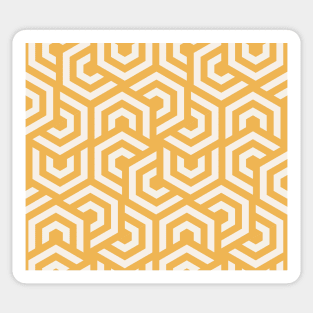 Hypnotic Hexagon in Koromiko Sticker